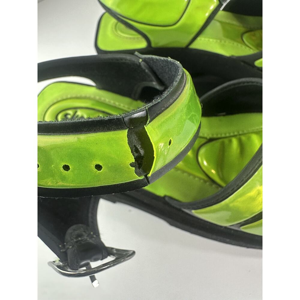 *Damaged* Rare Vtg 90s Skechers Platform Lime Green Chunky Sandals 10 Y2K Rave - Picture 13 of 16